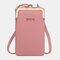 Women Lychee Pattern 6 Card Slots 6.5 Inch Phone Bag Crossbody Bag - Pink 1