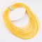 Multilayer Necklace Leather Cord Magnet Hook Statement Necklaces for Women - Yellow