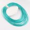 Multilayer Necklace Leather Cord Magnet Hook Statement Necklaces for Women - Green