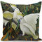 Tropical Flora And Fauna Retro Painting Parrot Peach Velvet Pillowcase Home Fabric Sofa Cushion Cover - #5