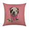 3D mignon chien motif lin coton housse de coussin maison voiture canapé bureau housse de coussin taies d'oreiller - #sept