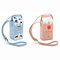 Women 6.5 Inch Phone Cute Milk Box Casual Crossbody Bag - Blue & Pink