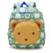 Kids Children Canvas Rabbit Bear Cartoon Lovely Backpack Small School Bags - Green