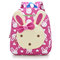 Kids Children Canvas Rabbit Bear Cartoon Lovely Backpack Small School Bags - Dark Pink