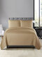 3PCs Dacron Embosses Pattern Solid Color Bedding Sets Bedspread Quilt Cover Pillowcase - Brown