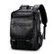 Faux Leather Large Capacity Laptop Bag Backpack For Men - Black