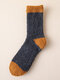 5 Pairs Men Blended Coral Fleece Thickened Color-match Simple Breathable Warmth Socks - Dark Gray