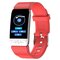 Thermometer ECG Monitor Heart Rate Blood Pressure SpO2 Monitor Health Care GPS Run Route Track Smart Watch - Red