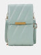 Women Faux Leather Brief Multifunction Mini Crossbody Bag Phone Bag - Green