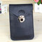 Women PU Leather Phone Bag Functional  Plait Mini Crossbody Bag  - Black