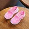 Malla de niñas transpirable color puro Gancho Loop Casual Shoes - Rosado