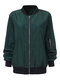 Женская спортивная куртка с воротником-стойкой и карманом на молнии с длинным рукавом - Армейский Зеленый