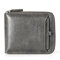 Vintage PU Leather Short Zipper Card Holder Wallet For Men - 005