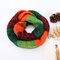 Winter Women Rainbow Colors Thicken Knitted Ring Collar Scarf Casual Soft Neck Warmer Scarves - #04