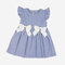 Girl's Flying Sleeves Bowknot Striped Print Casual Dress For 1-5Y - Sky Blue