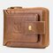Men RFID Antimagnetic Solid Cowhide 11 Card Slots Coin Bag Zipper Wallet - Yellow