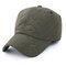 Men Solid Embroidery Buttons Baseball Cap With Earmuff Outdoor Sport Warm Polo Hat Adjustable - Army Green