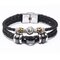 Vintage 12 Constellation Bracelet Woven Leather Bracelet Multilayer Stainless Steel Bracelet - 11