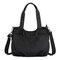 Women Waterproof Nylon Leisure Plain Large Capacity Handbag Crossbody Bag - Black