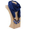 Ethnic Chiffon Scarf Necklace Colorful Crystal Charm Necklace Casual Accessories Gift Necklace - #10