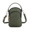 Women Nylon Waterproof Multi- Slot Solid Crossbody Bag Mini Portable Phone Bag - Green