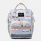 Women Large Capacity Print Insulation Mummy Bag Waterproof Backpack Crossbody Bag - Grey