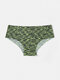 Women Printing Seamless Cotton Lining Breathable Soft Panty - Green