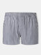 Cotton Comfy Striped Arrow Pants Casual Home Mini Underwear Shorts For Men - Black