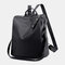 Women Casual Solid Shoulder Bag Backpack - Black