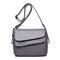 Women Solid Crossbody Bag Casual Multi-Slot Shoulder Bag - Grey