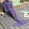 Mermaid Tail Blanket Knit Crochet Mermaid Blanket for Adult Oversized Sleeping Blanket Surge Pattern - Purple