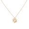 Fashion Silver Gold Sun Flower Pendant Necklaces Opal Chain Statement Necklaces for Women - Gold
