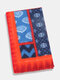 Women Artificial Cashmere Dual-use Geometric Ethnic Pattern Print Fashion Warmth Shawl Scarf - Blue
