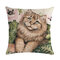 Cute Cat Printing Linen Cushion Cover Colorful Cats Pattern Decorative Throw Pillow Case For Sofa Pillowcase - #6