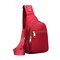 Women Nylon Large Waterproof Multi-pockets Crossbody Bag Outdoor Chest Bag - Burgundy