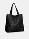 JOSEKO Women's Faux Leather Casual Wash Soft Leather Large Capacity Tote - Black