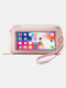 Women 6.5 inch Touch Screen Bag RFID Blocking Handbag  Phone Bag Crossbody Bag - Pink