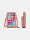 Women Multifunctional Touch Screen 6.5 Phone Bag Crossbody Bag - Pink