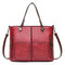 Women Vintage Faux Leather Handbag Shoulder Bags Crossbody Bags - Red