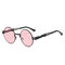 Women Vintage Round UV400 Protection Sunglasses Causal Steam Punk Round Eyeglasses - #04