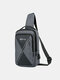 Casual Business USB Charging Stitching Color Multifunction Waterproof Anti-Scratch Chest Bag - Dark Gray