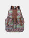 Women Bohemian Geometric Vintage Printed Large Capacity Cover Backpack - #01