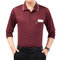 Mens Turn-down Collar Long Sleeve Slim Fit Casual Golf Shirt - Red