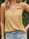 Floral Print V-neck Strap Knotted Backless Women Cami - Yellow