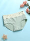 Women Avocado Letter Printed Cotton Antibacterial Wide Waistband Cozy High Waist Panties - #04