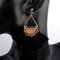 Bohemian Geometric Fan Earrings Ethnic Tassel Pendant Long Earrings Chic Jewelry - Black