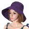 Women Summer Foldable Anti-UV Protective Beach Sun Hat Outdoor Driving Wide Brim Visor Cap - Purple