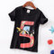 Boy's Cartoon Number Print Short Sleeves Casual T-shirt For 3-10Y - #05