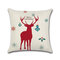 Cartoon Christmas Santa Elk Linen Cotton Cushion Cover Home Sofa Christmas Art Decor Pillowcases - #5
