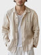Camisas informales de manga larga con botones y bolsillo en el pecho liso para hombre - Albaricoque